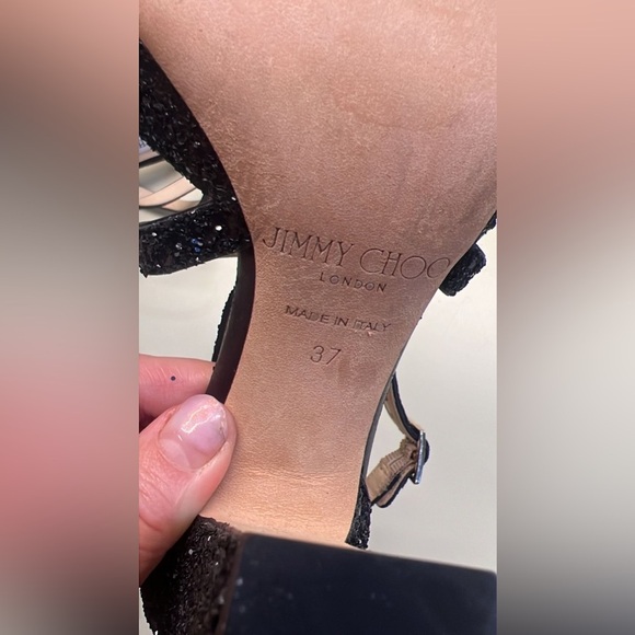 Jimmy Choo Black Stiletto Heels with Sparkly Finish - Picture 5 of 5